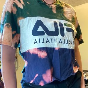 Hand bleached FILA tshirt✨